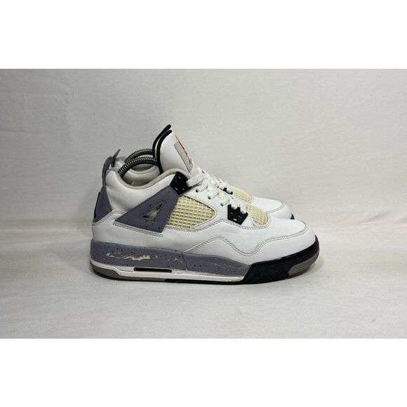 Nike Air Jordan Retro 4 White Cement GS 2012 408452-103 Size 6.5y Preowned - Picture 1 of 10